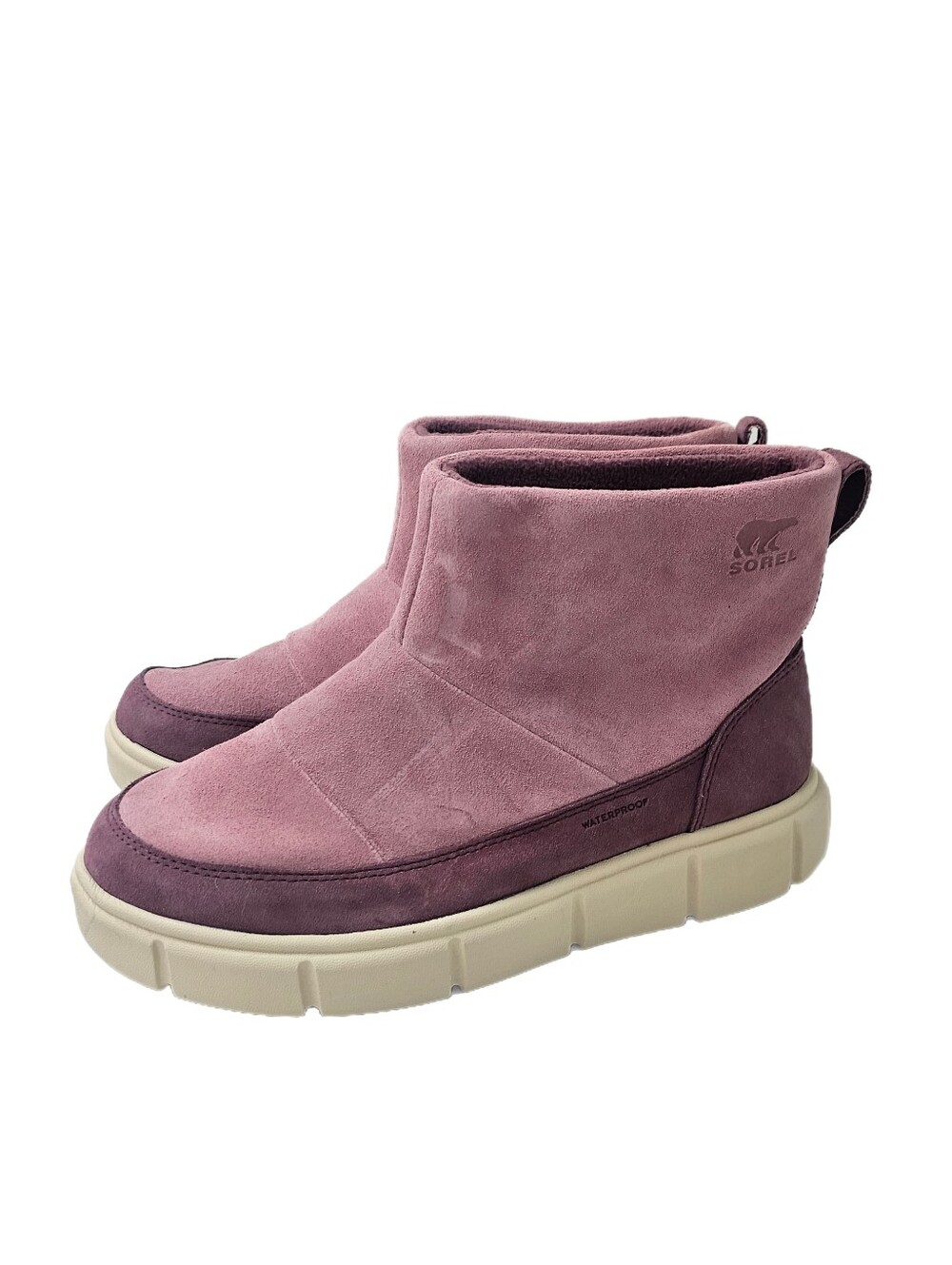 SOREL Explorer III Slip-On Waterproof Boots Wild Berry Purple Womens Size 7 NWOB